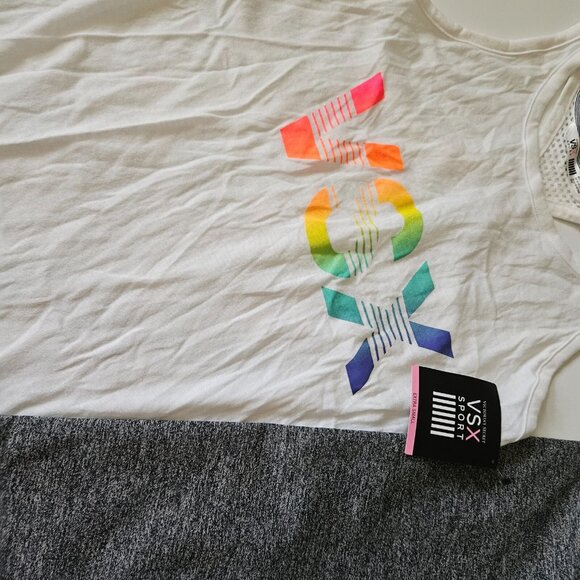 Victoria’s Secret VSX XS S NWT Knockout Crop Leggings Tank Top Set - Picture 3 of 4